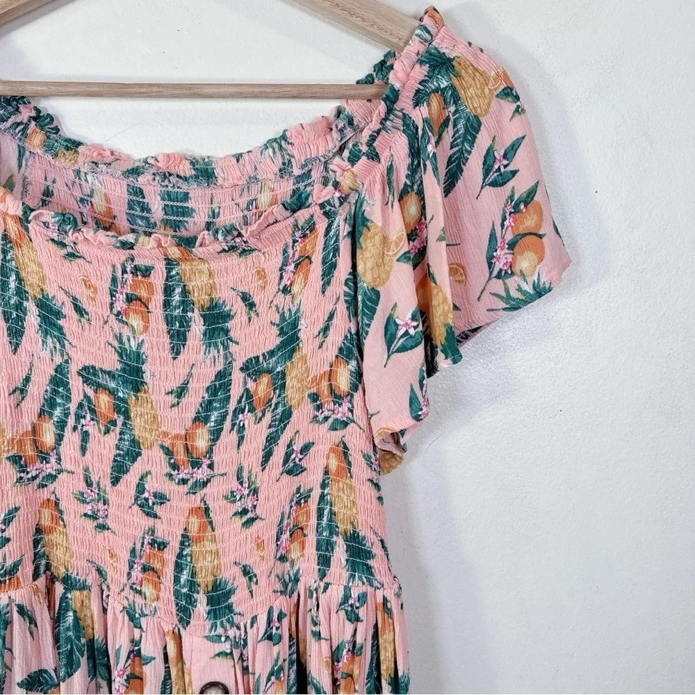 C&C California Womens Size Medium Floral Mock Summer Dress - Picture 7 of 14